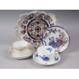 A Masons Ironstone 19th century gilt and Imari decorated dessert dish, 10 3/4" wide (firing