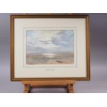 Walter Duncan: watercolours, "Early morning seashore", 7 3/4" x 10 3/4", in wash line mount and gilt