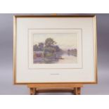 Alfred Robert Quinton, watercolours, "Godstow Lock, Upper Thames", old label verso, 7" x 10", in