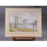 Albert Rosser: two watercolours, "Buttermere and Honister Crag", 9 3/4" x 13 3/4", unframed and "