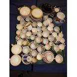 A quantity of expresso coffee cups and saucers, including Wedgwood, Habitat, etc