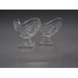 A pair of Waterford glass oval table salts, 2" high