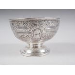 A silver embossed and engraved rosebowl with all-over Renaissance design, 7.7oz troy approx