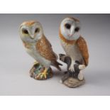 A Beswick model of a barn owl, 7 1/2" high, and a Leonardo Collection model of a barn owl