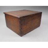 A mahogany box with hinged lid, 13" wide
