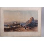 Karl Richard Lepsius: a 19th century hand-coloured lithograph, view of Philae, unframed