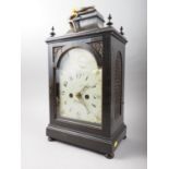 A late 18th century bracket clock with painted arch top dial and eight-day movement, by William
