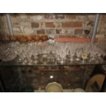 A quantity of glassware, including Royal Brierley pedestal glasses, Edinburgh Crystal port