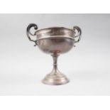 A silver twin-handled pedestal trophy cup, 13.5oz troy approx