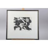 Lea Goodman: a signed limited edition etching, abstract, 7/25, in silvered frame