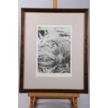 T J Greenwood: a signed limited edition etching, "Hebridean Otter", 74/100, in wood strip frame, and