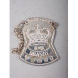 A silver Brandy decanter label with 1977 Jubilee hallmark, 0.6oz troy approx