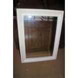A cream painted frame mirror with bevelled plate, 18" x 26"