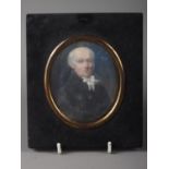 An early 19th century portrait miniature, inscribed verso F Henry John Kearning Esq, 8.8cm x 7.