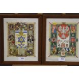 Arthur Szyk: four prints, "Ink and Blood", "The United States of America", "Israel" and "Poland",