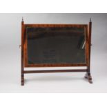 An Edwardian mahogany and inlaid rectangular toilet mirror, 11" x 17 3/4"