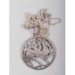 A vintage "Shetland Silver" pierced "Beast of Quendale" pendant with chain
