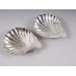 A pair of silver shell-shape butter dishes, 3.8oz troy approx