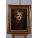 William Spittle: oil on canvas, portrait of a young ragamuffin, 15 1/2" x 11 1/2", in gilt frame (