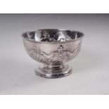 A silver scroll embossed rosebowl, 17.41oz troy approx