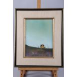 Steven Stein: oil on canvas, "Farm House", 11 1/2" x 8 1/2", in linen lined frame