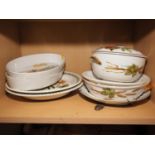 A pair of Portmeirion insect decorated dishes, two Royal Worcester "Evesham" pattern tureens and