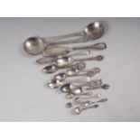 Two silver serving spoons and a quantity of assorted flatware, including Royal Military College