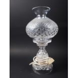 A Waterford "Inishmaan" two-piece hurricane lamp, 14" high overall