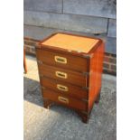 A mahogany and brass mounted bedside chest of drawers, 18" wide x 12" deep x 24" high, and a