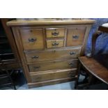 A late 19th century Australian yellow wood chest of two deep, two shallow and three long drawers, on