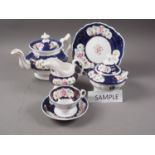 A Spode bone china part coffee set for six with floral decoration and gilt borders and other