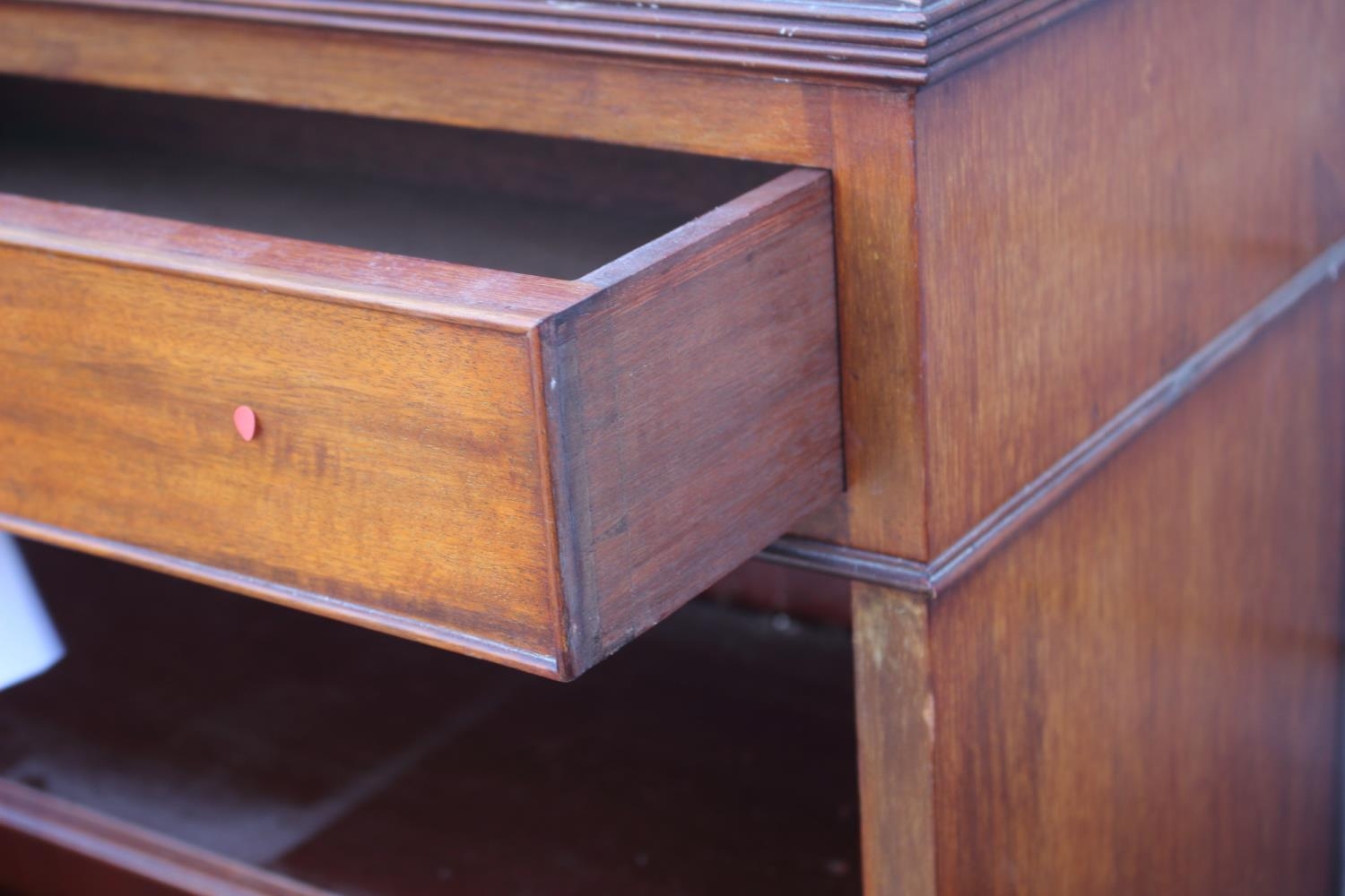 A Maples late 19th century walnut bookcase, fitted two drawers over open shelves, on bracket feet, - Image 3 of 12