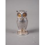 A Samson Mordan & Co novelty silver owl wax seal