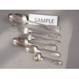 A part canteen of shell cast fiddle pattern flatware, 85.4oz troy approx