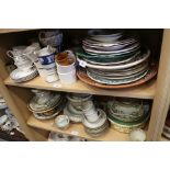 A quantity of teawares, including 18th century Worcester, Royal Worcester, Cauldon china, a quantity