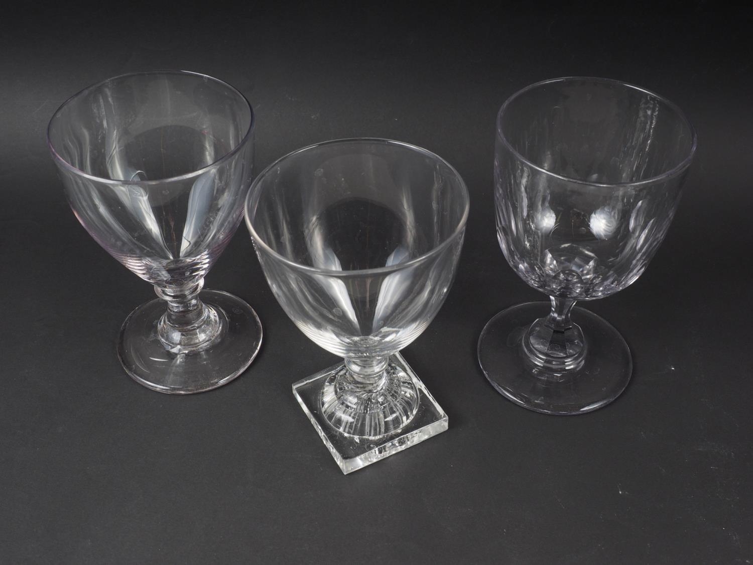 A 19th century glass rummer, on lemon squeezer base, 6" high, and two other rummers - Image 2 of 2