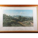 A mid 19th century colour print, panoramic Indian scene, "The Kunda Range Southern India...",