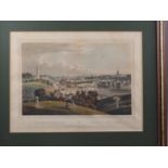 An 18th century stipple engraving after Cosway, in gilt frame, and an aquatint view of Dublin, in
