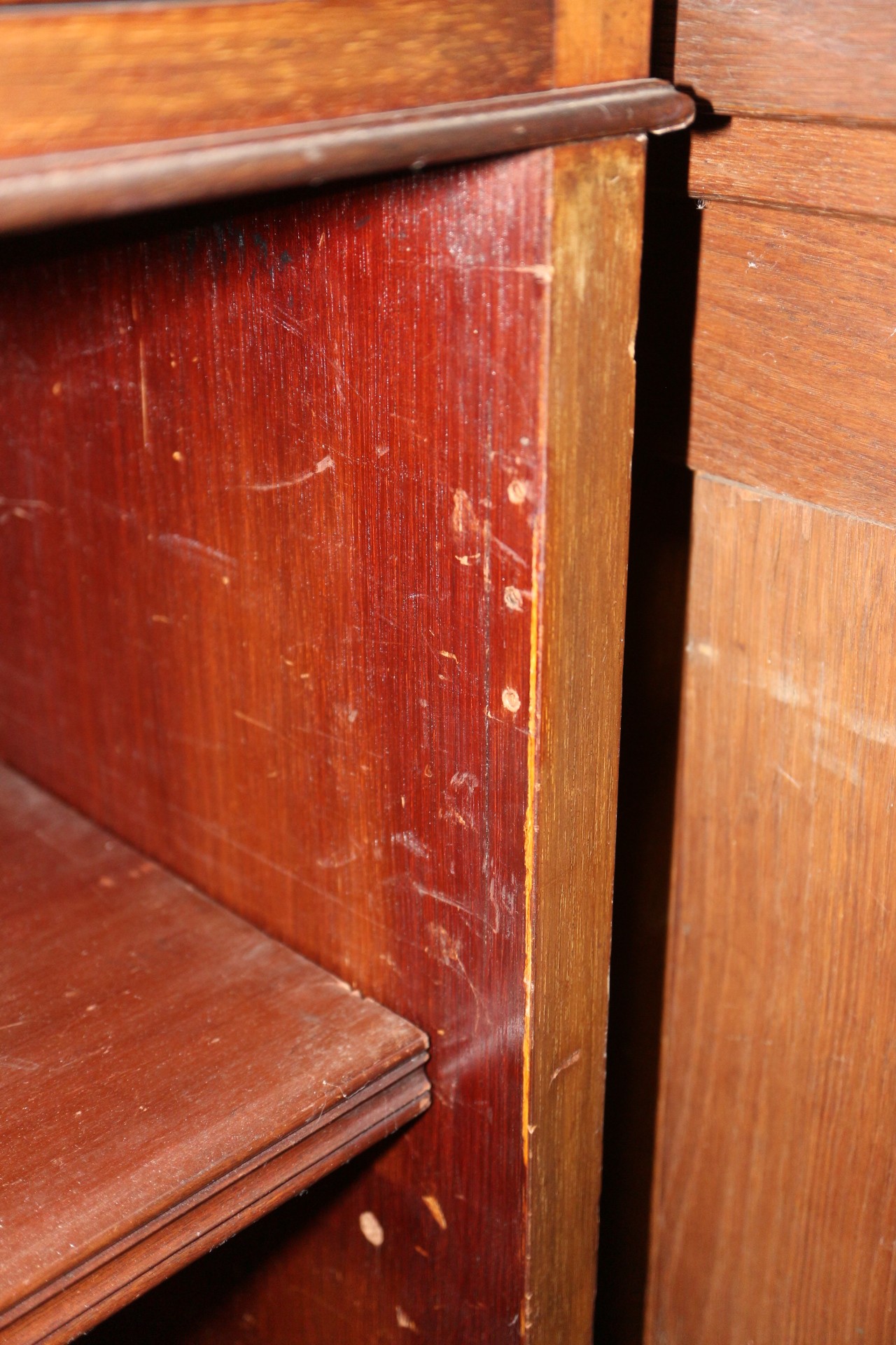 A Maples late 19th century walnut bookcase, fitted two drawers over open shelves, on bracket feet, - Image 6 of 12