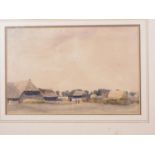G Marks: watercolours, Barns near Herne Bay, 8" x 11 3/4", in strip frame