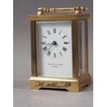 A Mappin & Webb brass cased carriage clock, 5" high