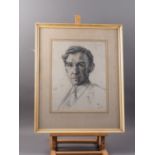 MRDE: a pastel portrait, inscribed Son Veris?, 15 1/4" x 12", in wash line mount and painted frame