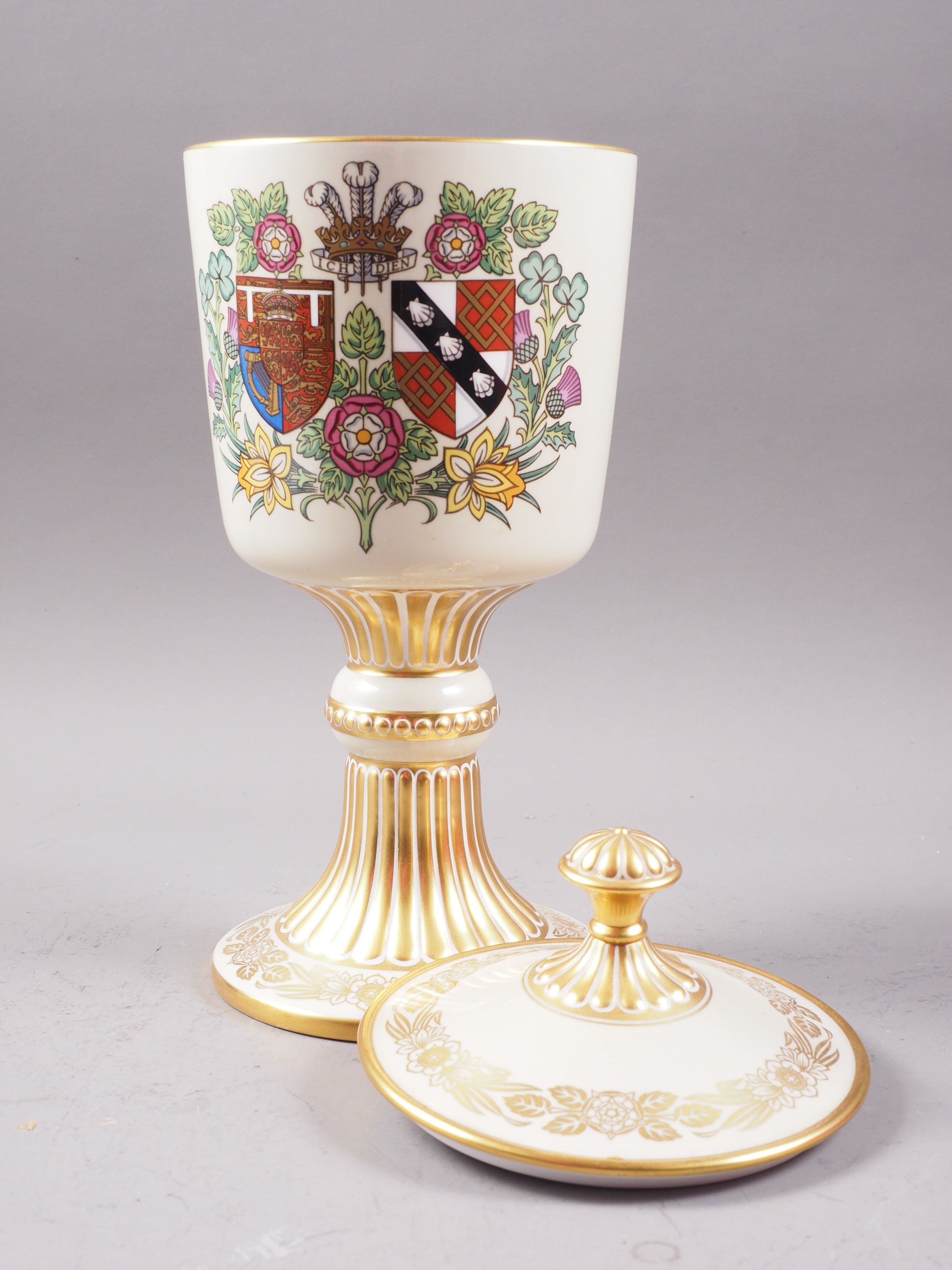 A limited edition "The Royal Wedding Chalice", by Spode, 197/500, with original box and certificate - Image 2 of 4