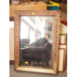 A 19th century rectangular wall mirror, in gilt glass decorated frame, plate 19" x 12 1/4", and a