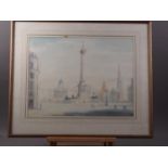 A watercolour sketch, view of Trafalgar Square, 14 1/4" x 19", in gilt frame, a watercolour