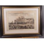 After Paul Sandby: a pair of 18th century hand-coloured aquatints, views of Windsor Castle, in