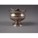 A silver pedestal bowl with shaped rim, 4.1oz troy approx