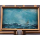 Christopher B Dee: oil on panel, "The Lonely Sea and Sky", 9" x 15 1/2", in wooden frame, a pair