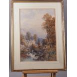 English late 19th century school: watercolours, "Rush Mills 1894", 19" x 12 1/2", in gilt strip