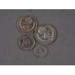 A 1944 Maundy money set and a small quantity of other coins